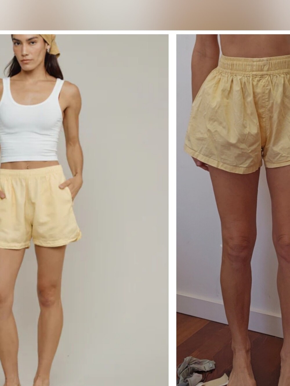 LAU. Italy Cotton Elastic Band Perfect Butter Pastel Shorts S/M